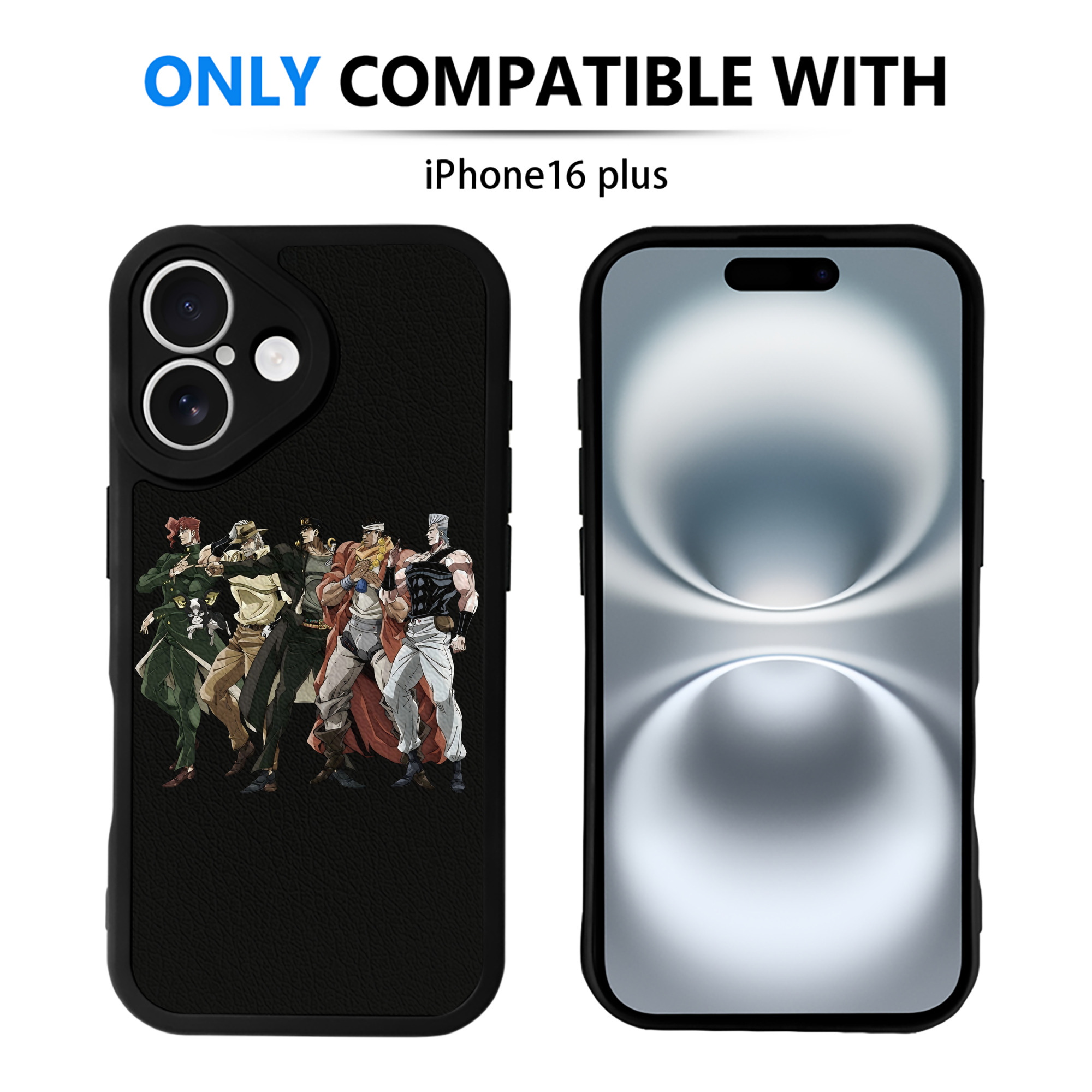 （画像用） ジョジョの奇妙な冒険 JoJo's Bizarre Adventure 【iPhone 16シリーズ対応】シリコンスマホケース（レザー調） 材質：シリコン